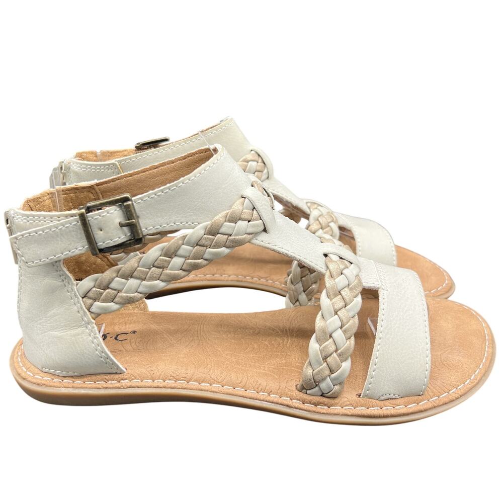 🤍 b.o.c. Light Gray Braided Gladiator Sandals Women’s Boho Comfort Summer Chic - Picture 1 of 5